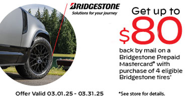 Get $80 on Bridgestone Tires