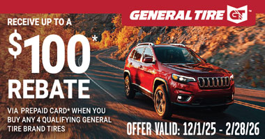 Up to $100 Rebate on select General Tires